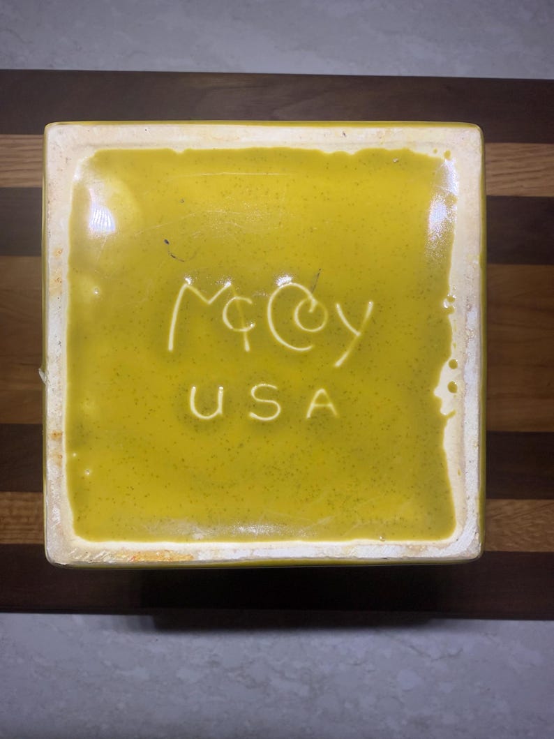Vintage Mccoy Pottery Pedestal Planter Featuring a Goldish Yellow With ...