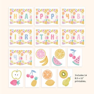 Two-tti Frutti Birthday Banner | Fruit Birthday Decor | Canva Instant Download Editable Templates | TFB2 image 3
