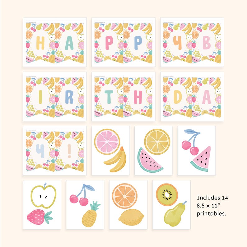 Two-tti Frutti Birthday Banner | Fruit Birthday Decor | Canva Instant Download Editable Templates | TFB2 image 3