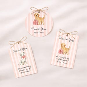 Dog Birthday Invite Bundle Girl | Preppy Pink Puppy Party Decor | Editable Instant Download | LP1 image 8