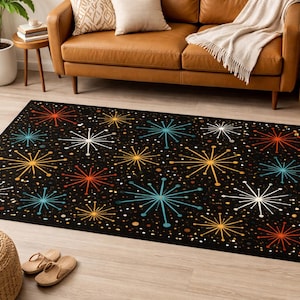 Mid Century Atomic Starburst Rug