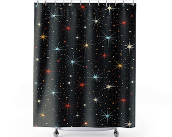 Atomic Starburst Duschvorhang Dunkel