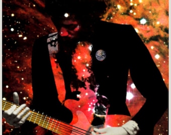 Jimi Hendrix Red  - Experience - on Canvas by Nicholas Meola Art