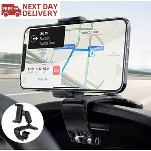 ORCO Dashboard Phone Holder for Car Clip On Phone Mount 360 Degree Rotation Adjustable Automobile Cradle Suitable for Smartphone 4-7 inch