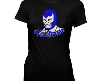 Blue Demon - Lucha Libre - Luchador - Women's Hand screened, Pre-shrunk 100% cotton t-shirt