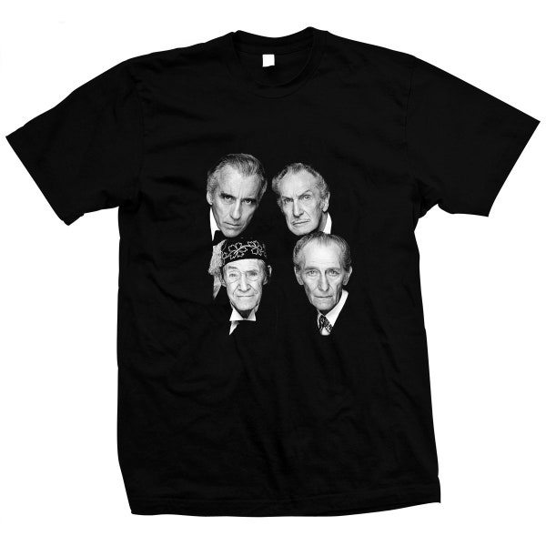 Horror Stars - Peter Cushing, Christopher Lee, Vincent Price, John Carradine -  Pre-shrunk, hand screened 100% cotton shirt