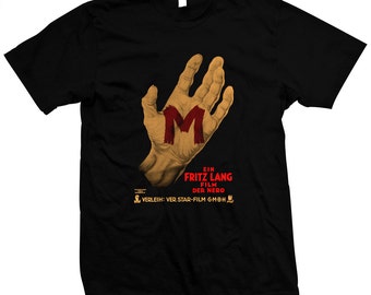 Fritz Langs M - Peter Lorre - Handsiebdruck, vorgeschrumpftes T-Shirt aus 100% Baumwolle