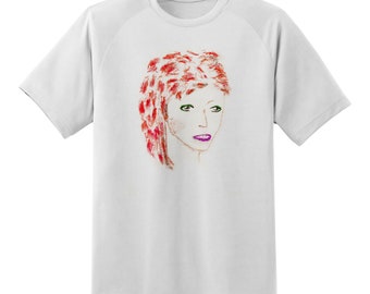 Ann Magnuson's David Bowie - Hand screened, pre-shrunk 100% cotton t-shirt