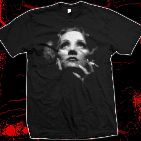 Marlene Dietrich - Vorgeschrumpftes, handgesiebtes T-Shirt aus 100% Baumwolle