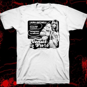 Venus In Furs, Massimo Dallamano, Laura Antonelli - Écran à la main, Pré-rétréci, t-shirt 100% coton