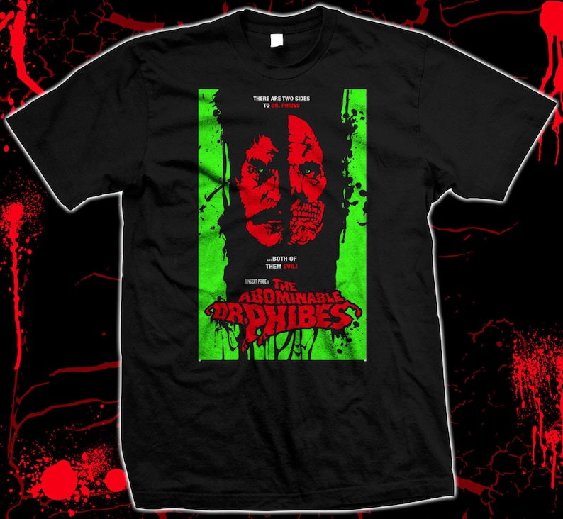 Abominable Dr. Phibes, The Vincent Price '70s Horror Pre-shrunk hand screened 100% cotton t-shirt image 1