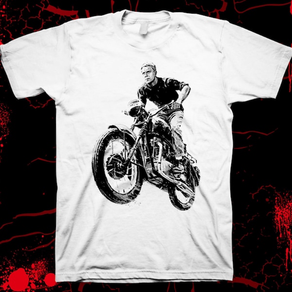 The Great Escape - Steve McQueen - Pre-shrunk 100% hand made silk screen t-shirt