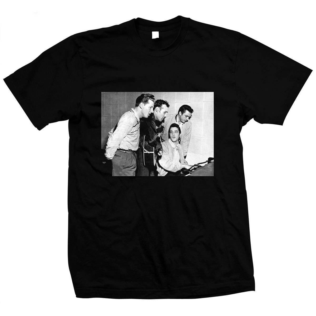 Discover Million Dollar Quartet - Elvis Presley - Johnny Cash - Carl Perkins - Jerry Lee Lewis T-Shirt