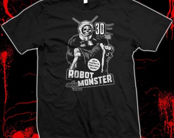 Robot Monster - '50s Sci-Fi Movie Poster - Hand Silk-screened Cotton T-shirt