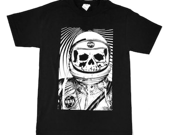 Nasa Astronaut Skeleton - 100% cotton Pre-shrunk, hand screened Tee Shirt