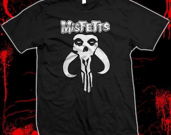 Misfetts - Boba Fett, Star Wars, Misfits, Danzig, Samhain Mandalorian  100% cotton t-shirt