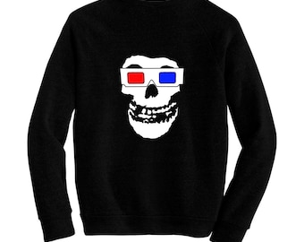 Misfits - Crimson Ghost 3D - Pre-shrunk, hand silk screened ultra soft 80/20 black cotton/poly blend sweatshirt