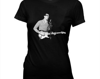 Charles Hardin Holley "Buddy Holly" - Women's 100% cotton Pre-shrunk, hand screened T-Shirt