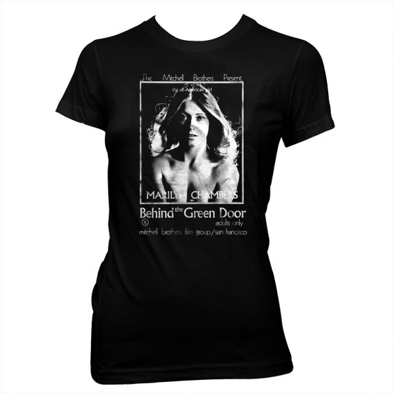 Behind The Green Door Movie Poster Marilyn Chambers Women S Hand Screened Pre Shrunk 100 Cotton T Shirt