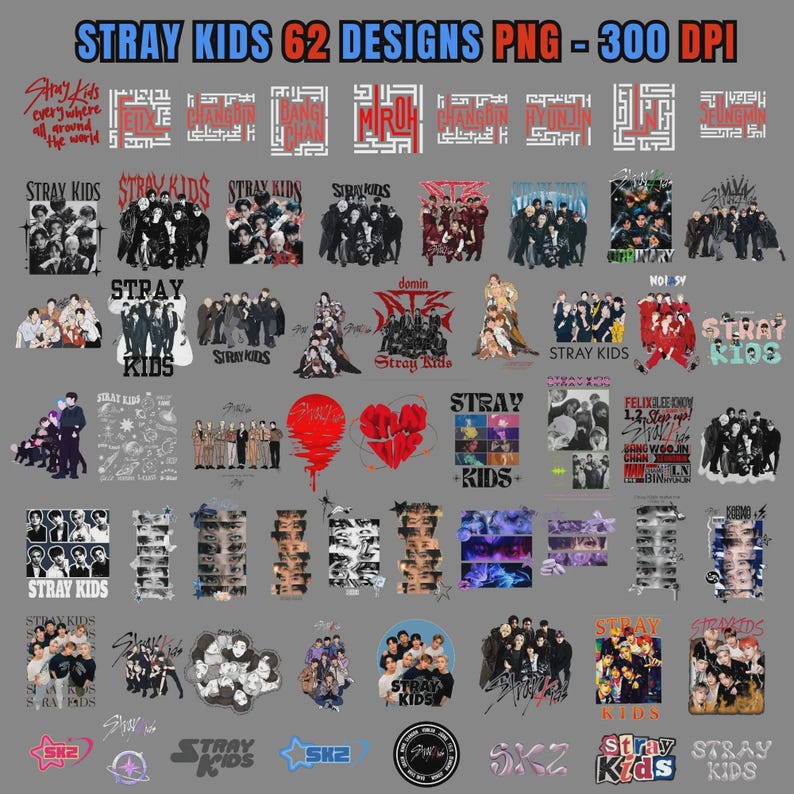 Stray Kids PNG 62 Designs Bundle | K-pop SKZOO Png | SKZ Logo Digital ...