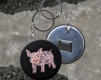 Llavero abrebotellas con diseño de cerdito tatuado: utensilio esencial de cocina, regalo para bodas