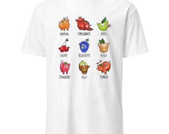Camiseta de cerdito de frutas templadas - 100 % algodón, diseño animal