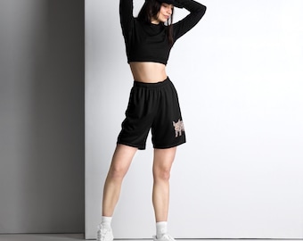 Pantalones cortos de baloncesto con diseño de cerdito tatuado: ropa deportiva transpirable y de ocio.