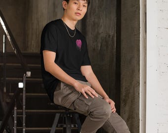 Camiseta "Amy Lo me apuñaló" - Merchandising de artista del tatuaje, máquina de bobinas, divertida camiseta de doble cara