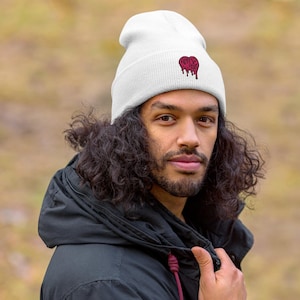 Amy Lo Ink Toque - Soft Warm Winter Hat, Rolled Brim Beanie, Branded Streetwear