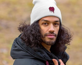 Amy Lo Ink Toque: gorro de invierno suave y cálido, gorro con ala enrollada, ropa de calle de marca