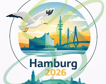 Grafika Międzynarodowej Konwencji Hamburg 2026 | Pobieranie cyfrowe | Prezent JW | Licencja na użytek osobisty