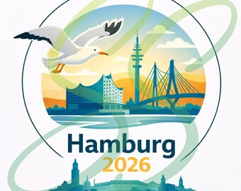 Grafika z Międzynarodowej Konwencji w Hamburgu 2026 | Pobieranie cyfrowe | Prezent dla JW | Licencja dla małych firm