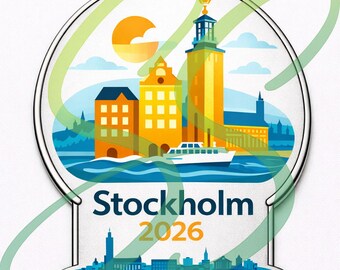Stockholm 2026 International Convention Emaille Bereit Kunstwerk | Digitaler Download | JW Geschenk | erweiterte kommerzielle Lizenz