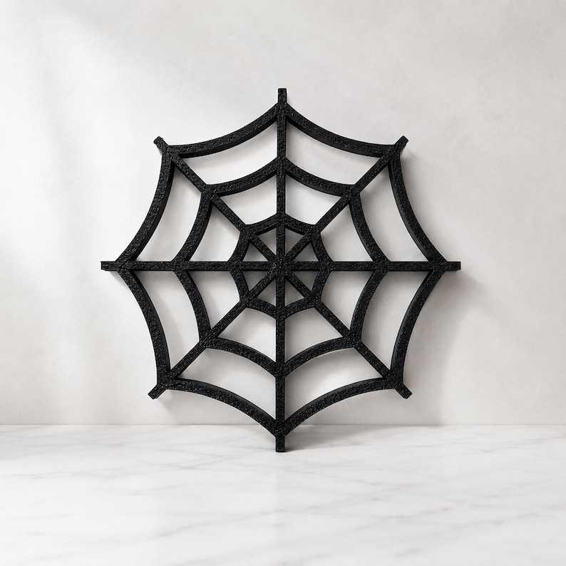 Gotisk spindelnätsdekoration | 3D-tryckt Halloweendekoration | 2-, 4- eller 6-pack bild 1