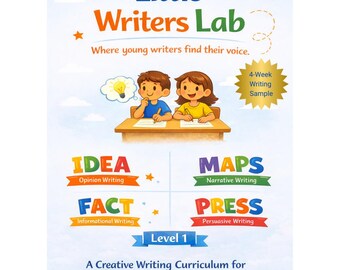 4-Week Sample Writing Worksheets for Kids Ages 6–8 | Homeschool Writing Program | Guided Writing Frameworks | Printable Elementary Writing