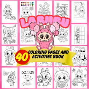 Labubu Coloring Book, Relax & Unleash Creativity, labubu pages for adult and kids, printable PDF