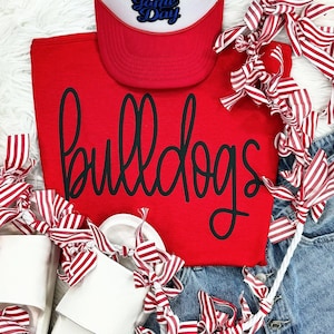 Bulldogs Black Puff Screen Print Transfer, High Heat Screen Printing, Iron On Transfer, Ready to Press Trendy Patch