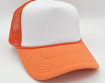 Orange & White Foam Trucker Hat