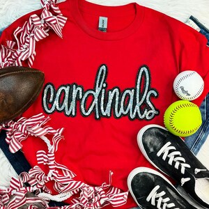 Cardinals Sequin Patch, Iron On Patch Glitter Applique, Diy Patch Sequin Applique, Glitter Embroidery For Apparel, Bags, and Hats