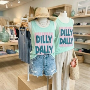 Dilly Dally Stripes Puff Screen Print Transfer, High Heat Screen Printing, Iron On Transfer, Ready to Press Trendy Patch