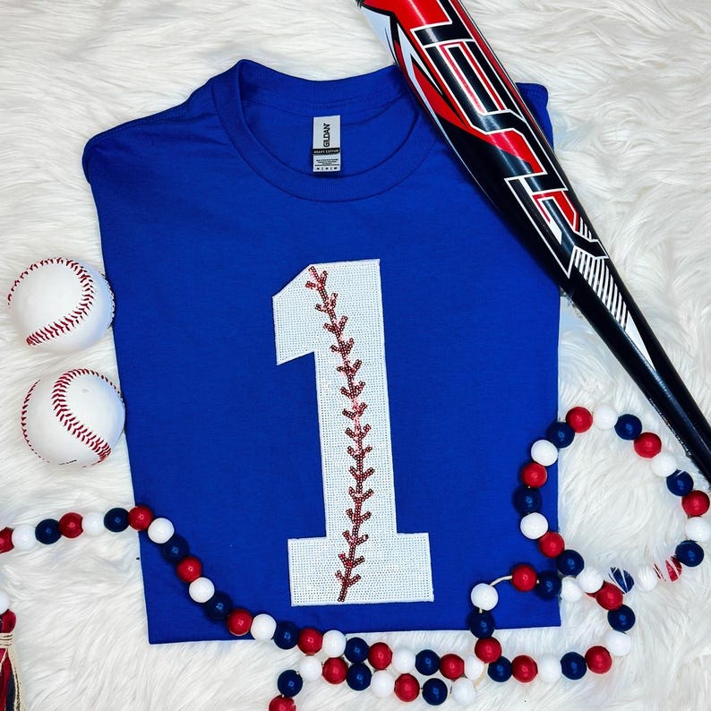 Baseball Number Sequin Patch