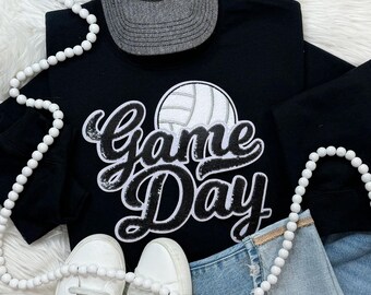 Black Sequin Volleyball Game Day Patch