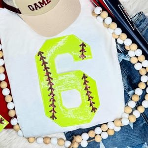 Softball Number Sequin Patch 6