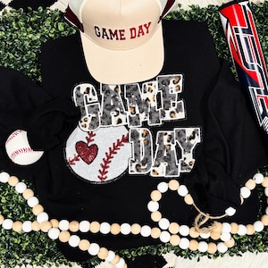 Baseball Leopard Sequin Iron-On Patch, Glitter Applique Apparel Diy