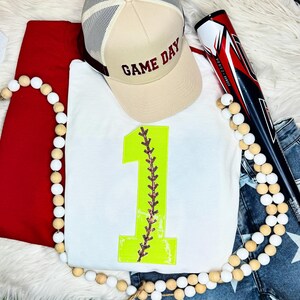 Softball Number Sequin Patch 1