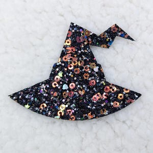 Witches Hat Glitter & Sequin Hat/Pocket Patch, Iron On Patch Glitter Applique, Diy Patch Sequin Applique, Glitter Embroidery For Hats