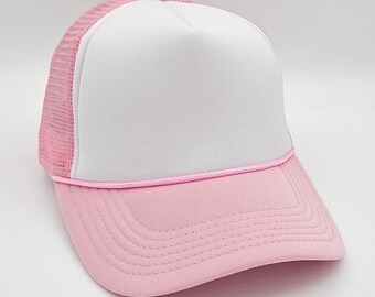 Light Pink & White Foam Trucker Hat
