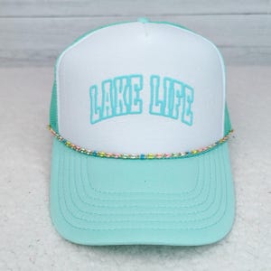 Lake Life Mint Puff Hat/Pocket Screen Print Transfer, High Heat Screen Printing, Iron On Transfer, Ready to Press Trendy Patch
