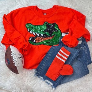Gator Starry Eyes Sequin Patch, Iron On Patch Glitter Applique, Diy Patch Sequin Applique, Glitter Embroidery For Apparel and Bags