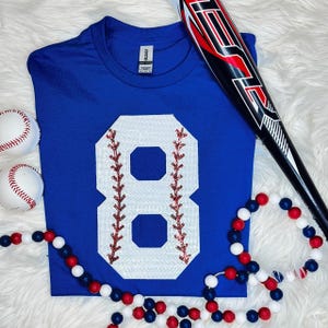 Baseball Number Sequin Patch